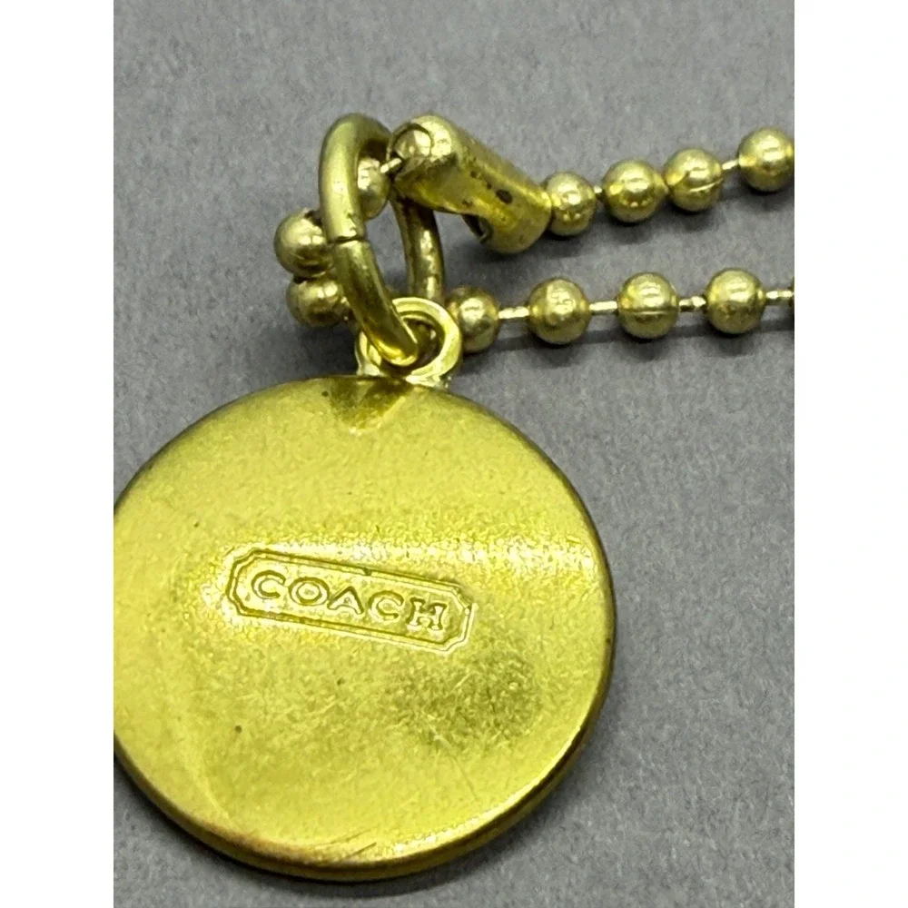 Coach Lot of 2 Hand Tags Metallic Leather Coin Logo